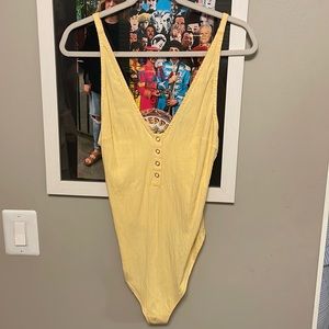 Yellow Free People Bodysuit